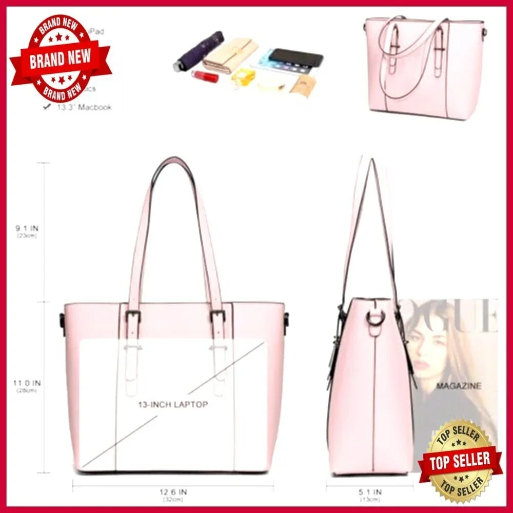 Adjustable Crossbody Tote Satchel Bag with Multiple Pockets